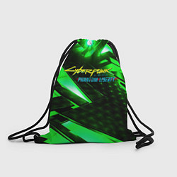 Рюкзак-мешок Cyberpunk 2077 phantom liberty neon green, цвет: 3D-принт