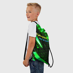Рюкзак-мешок Cyberpunk 2077 phantom liberty neon green, цвет: 3D-принт — фото 2