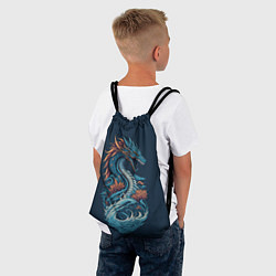 Рюкзак-мешок Синий дракон от нейросети, цвет: 3D-принт — фото 2