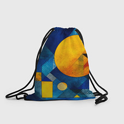 Рюкзак-мешок Жёлтая и синяя геометрия, цвет: 3D-принт