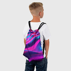 Рюкзак-мешок Фиолетовые неоновые волны, цвет: 3D-принт — фото 2