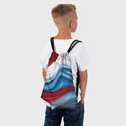 Рюкзак-мешок Белые синие красные волны, цвет: 3D-принт — фото 2