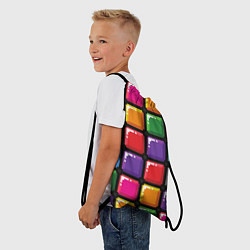 Рюкзак-мешок Пиксельные кубики, цвет: 3D-принт — фото 2