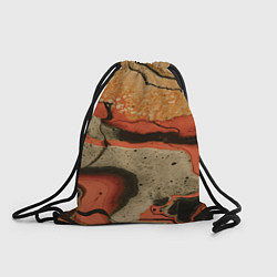 Рюкзак-мешок Оранжевые и бежевые потоки красок, цвет: 3D-принт