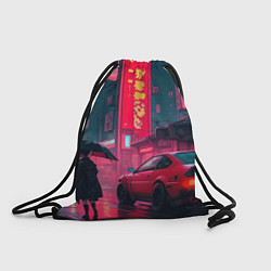 Рюкзак-мешок Дождь на улицах Японии, цвет: 3D-принт