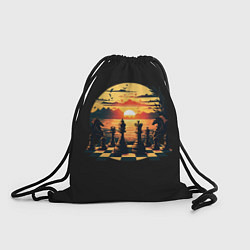 Рюкзак-мешок Шахматы любуются закатом, цвет: 3D-принт