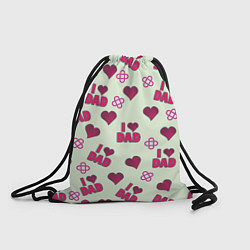 Рюкзак-мешок Я люблю папу - надпись паттерн, цвет: 3D-принт