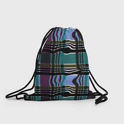 Рюкзак-мешок Клетка шотландка с искажением, цвет: 3D-принт
