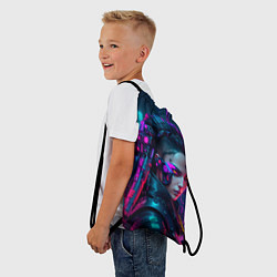 Рюкзак-мешок Девушка уличный боец, цвет: 3D-принт — фото 2