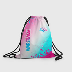 Рюкзак-мешок Warframe neon gradient style: надпись, символ, цвет: 3D-принт