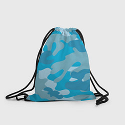 Рюкзак-мешок Камуфляж военный синий, цвет: 3D-принт