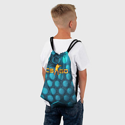 Рюкзак-мешок CS GO blue neon, цвет: 3D-принт — фото 2