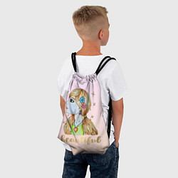 Рюкзак-мешок Девушка в профиль арт, цвет: 3D-принт — фото 2
