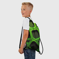 Рюкзак-мешок Объемные зеленые соты, цвет: 3D-принт — фото 2
