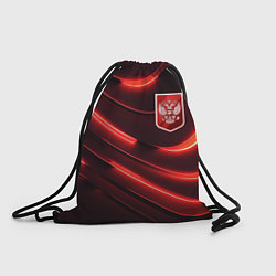 Рюкзак-мешок Красный неоновый герб России, цвет: 3D-принт