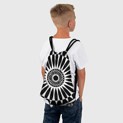 Рюкзак-мешок Черно белый узор с радиусами, цвет: 3D-принт — фото 2