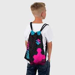 Рюкзак-мешок Suzuki - neon gradient: надпись, символ, цвет: 3D-принт — фото 2