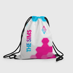 Рюкзак-мешок The Sims neon gradient style: надпись, символ, цвет: 3D-принт