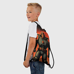 Рюкзак-мешок Космический десантник ретро, цвет: 3D-принт — фото 2