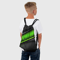 Рюкзак-мешок Зеленая объемная полосы, цвет: 3D-принт — фото 2