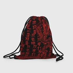 Рюкзак-мешок Дракон и катана - иероглифы, цвет: 3D-принт