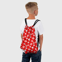 Рюкзак-мешок Барби паттерн красный, цвет: 3D-принт — фото 2