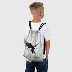 Рюкзак-мешок Орёл в облаках черно-белый, цвет: 3D-принт — фото 2