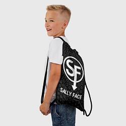 Рюкзак-мешок Sally Face glitch на темном фоне, цвет: 3D-принт — фото 2