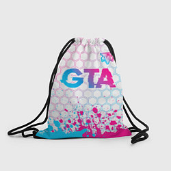Рюкзак-мешок GTA neon gradient style: символ сверху, цвет: 3D-принт
