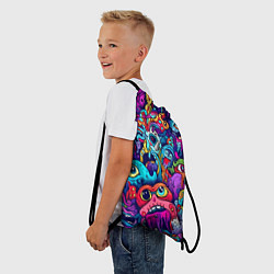 Рюкзак-мешок Кислотные монстры, цвет: 3D-принт — фото 2