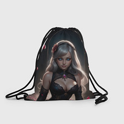 Рюкзак-мешок Девушка и лепестки роз, цвет: 3D-принт