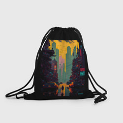 Рюкзак-мешок Неоновый горизонт - Рассвет, цвет: 3D-принт