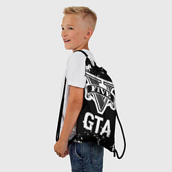 Рюкзак-мешок GTA glitch на темном фоне, цвет: 3D-принт — фото 2