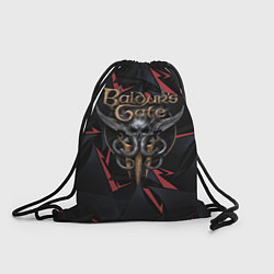 Рюкзак-мешок Baldurs Gate 3 logo dark red, цвет: 3D-принт