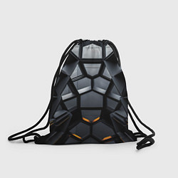 Рюкзак-мешок Объемная черная конструкция, цвет: 3D-принт
