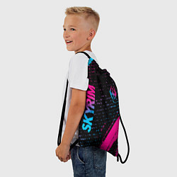 Рюкзак-мешок Skyrim - neon gradient: надпись, символ, цвет: 3D-принт — фото 2