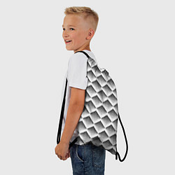 Рюкзак-мешок Ромбы из черных треугольников, цвет: 3D-принт — фото 2