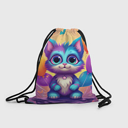 Рюкзак-мешок Котик с воздушными шариками, цвет: 3D-принт