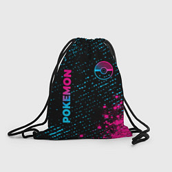 Рюкзак-мешок Pokemon - neon gradient: надпись, символ, цвет: 3D-принт