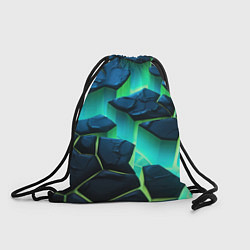 Рюкзак-мешок Разлом объемных зеленых плит, цвет: 3D-принт