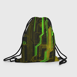 Рюкзак-мешок Кибер схема зелёная, цвет: 3D-принт