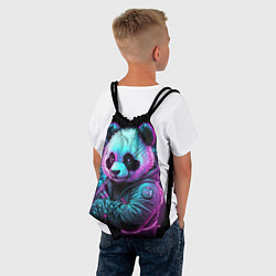 Рюкзак-мешок Панда в неоновом свете, цвет: 3D-принт — фото 2
