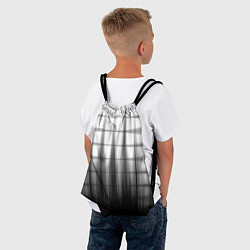 Рюкзак-мешок Черная градиентная клетка, цвет: 3D-принт — фото 2