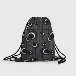 Рюкзак-мешок Черные и белые круги на сером, цвет: 3D-принт