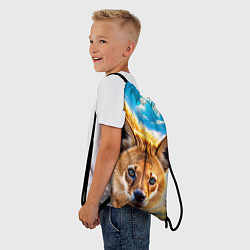 Рюкзак-мешок Пятнистая гиена в саванне, цвет: 3D-принт — фото 2