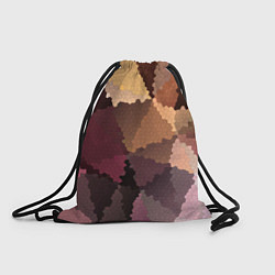 Рюкзак-мешок Мозаика в коричнево-розовых тонах, цвет: 3D-принт
