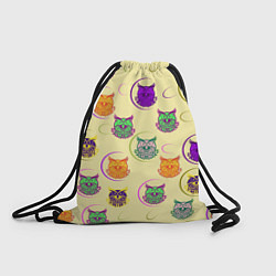 Рюкзак-мешок Сова - разноцветные птицы, цвет: 3D-принт