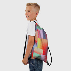 Рюкзак-мешок Веселая разноцветная клетка, цвет: 3D-принт — фото 2