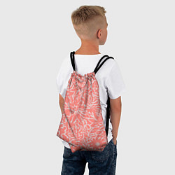 Рюкзак-мешок Цветочный персиковый, цвет: 3D-принт — фото 2