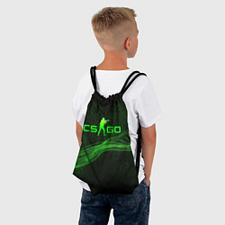 Рюкзак-мешок CSGO green abstract, цвет: 3D-принт — фото 2